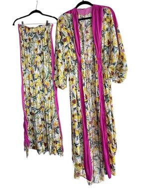 Free People
Floral Two-Piece Maxi Set with Fuchsia Trim